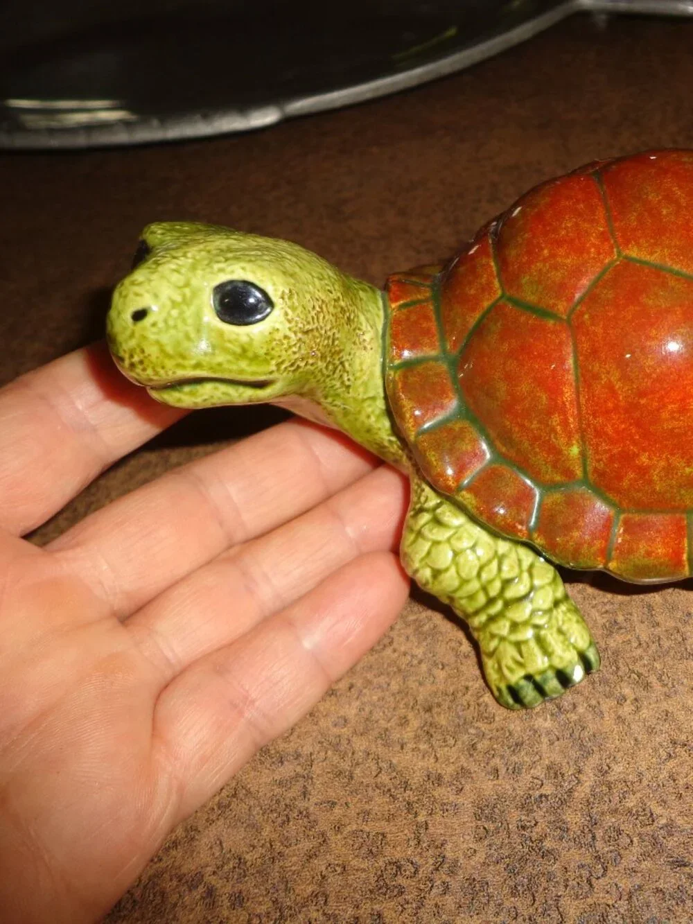 Ceramic Turtle Glazed Brown/Green